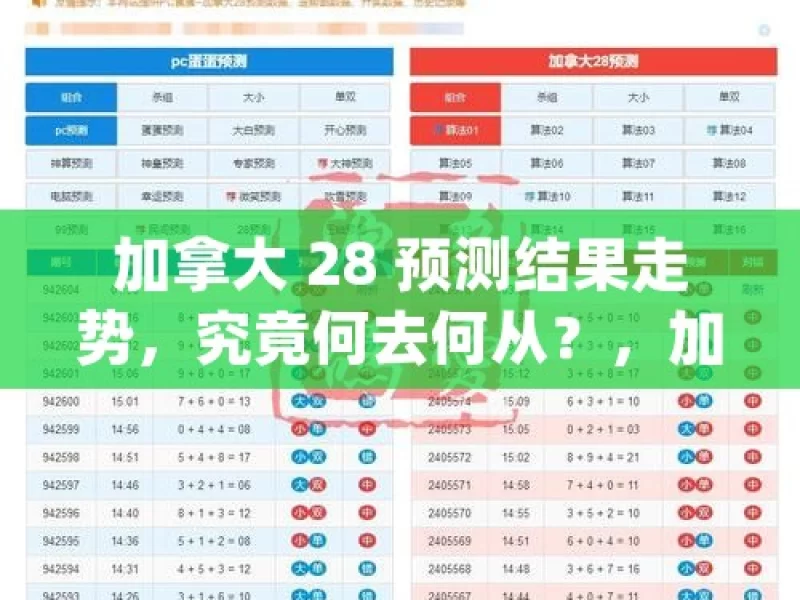 加拿大 28 预测结果走势，究竟何去何从？，加拿大 28 预测走势之问