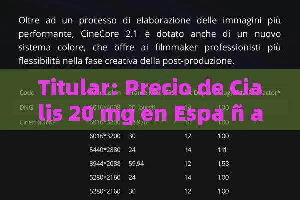 Titular: Precio de Cialis 20 mg en Espa ñ a: Una comparación ó n y gu í a completa - Cialis:Todo lo que Debes Sabe